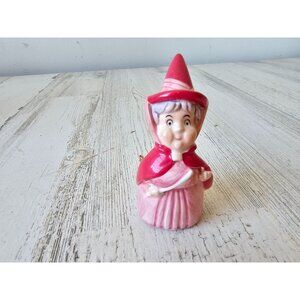 Vintage ceramic flora fairy sleeping beauty godmother red pink ornament Xmas tre